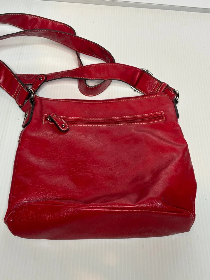 Franco Sarto Rojo Imitación Cuero Bandolera Mensajero Bolso Cartera Correa Ajustable Foto 4 de 4