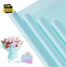 20 Sheets Flower Wrapping Paper, Waterproof Floral Bouquet Wrapping Paper with C