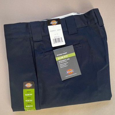 Dickies Work Pant Slim Fit Straight Leg Chino Hose Blau W38 L34