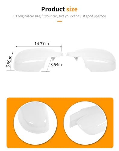 White Fully Mirror Caps Covers Compatible with 2007-2014 Chevy Fully Caps White - Picture 5 of 7