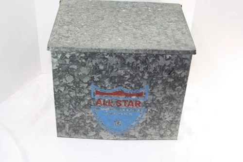 Vintage Galvanized Insulated Front Porch Metal Box ALL STAR DAIRIES ASHLAND OHIO
