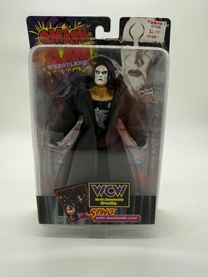 1999 Toy Biz WCW NWO Sting Smash N Slam Wrestlers Figure Trademark Coat NEW