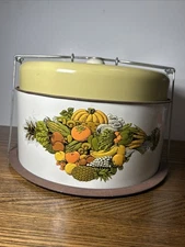 Vintage J L Clark  Cake Food Carrier Harvest Time SEE PHOTOS FOR CONDITION