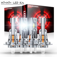 (4) H7 LED Headlights Bulbs 10000K High Low B...