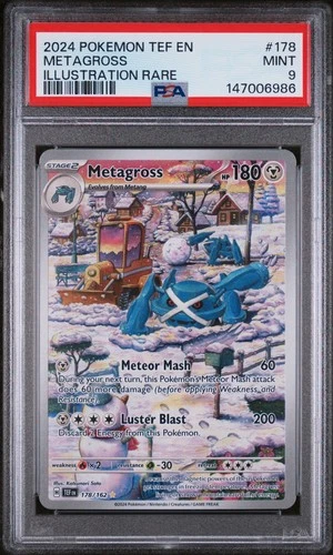 2024 POKEMON TEF EN-TEMPORAL FORCES ILLUSTRATION RARE #178 METAGROSS PSA 9