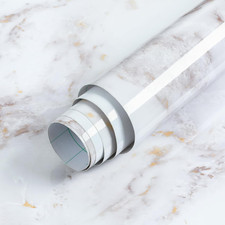 Glossy Marble Contact Paper Peel and Stick Wallpaper 17.5" X 78.7" Countertop Fu