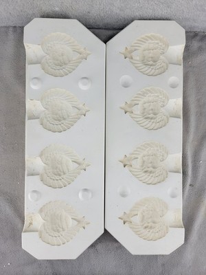 Vintage Ceramic Slip Casting Mold Of 4 Victorian Angel Ornaments Duncan DM-1268