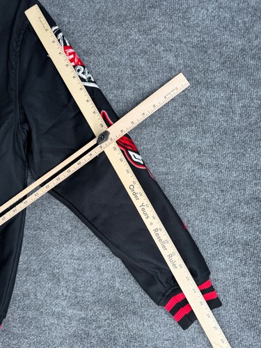Reason x Dodge Jacket Demon SRT Men Large Black Bomber Lined Varsity Racing - Picture 9 of 17