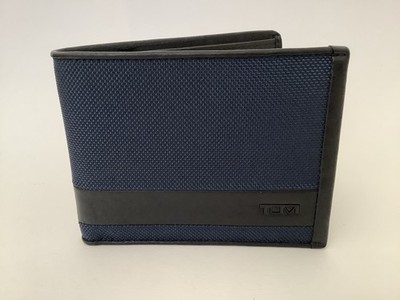 Neue Tumi ''Alpha'' marineblau & schwarz globale doppelte Brieftasche faltbar in Schachtel 