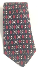 Adolfo 100% Imported Silk Tie Made in USA Geometric Black Red Cream 4" X 57"