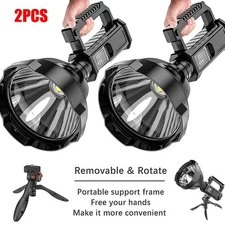 2Pack Spotlight 9000000 Lumens Handheld Hunting Flashlight Rechargeable+Bracket