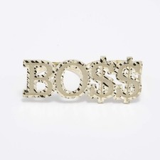 10K Gelbgold Rautenförmig Zoll Boss Zoll Buchstabe Zwei Finger Ring