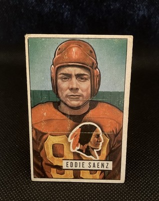 1951 Bowman Eddie Saenz #142 RC   Washington Redskins   Vintage Football