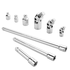 9 PCS Socket Accessory Set, Includes 3/8" Drive Extension Bar Set, 1/4", 3/8"...