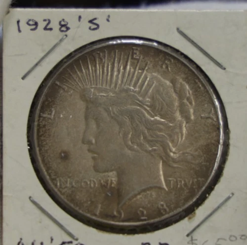 1928 S US Peace Silver Dollar $1 XF (Cleaned, Retoned)