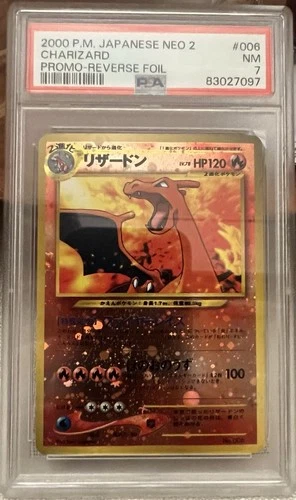 Neo 2 2000 Pokémon TCG Reverse Foil Promo PSA 7 Charizard 006 Japanese Edition