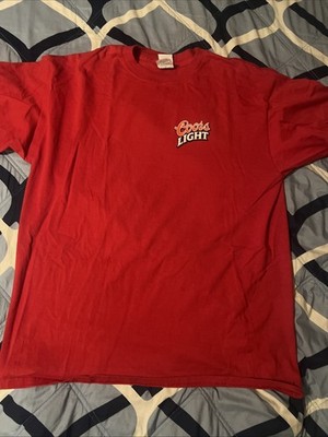 Mens NFL Coors light NFLPA Red T Shirt Vintage 90s/ 2k Size XL