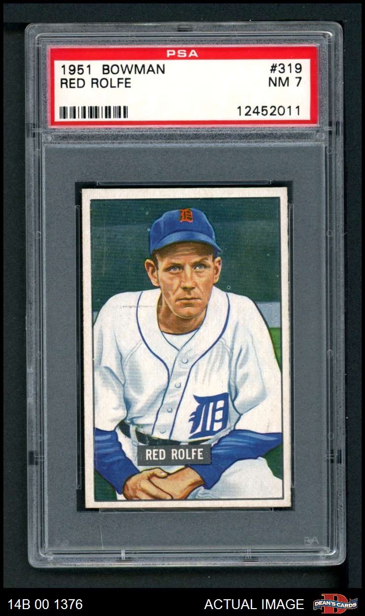 1951 Bowman #319 Red Rolfe Tigers PSA 7 - NM