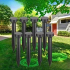 8 Pack Solar Powered Mole Gopher Repellent Stakes Sonic Outdoor Deterrent