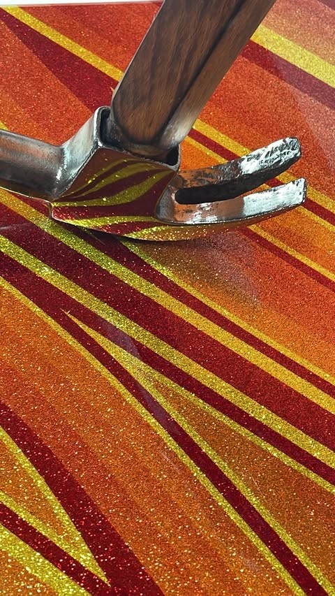 Polished VINTAGE TRUE TEMPER CLAW HAMMER  USA custom handle