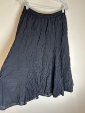 Vintage Y2K 90s Lace Broomstick Maxi Skirt Size S Black Whimsigoth Victorian