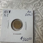 1851 $1 Dollar Liberty Head Gold Coin Detail