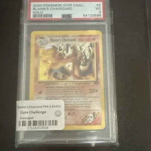 Blaine's Charizard 2/132 Gym Challenge Holo Rare PSA 3 2000 Pokémon Card