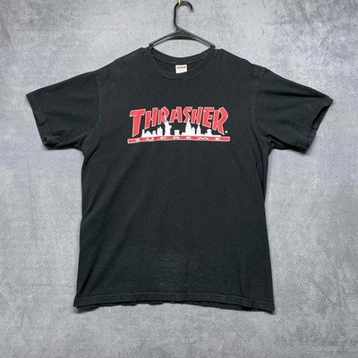 【新品】Supreme / Thrasher® Skyline Tee Supreme Thrasher Skyline T Shirt Mens Large Black Cotton Box Logo