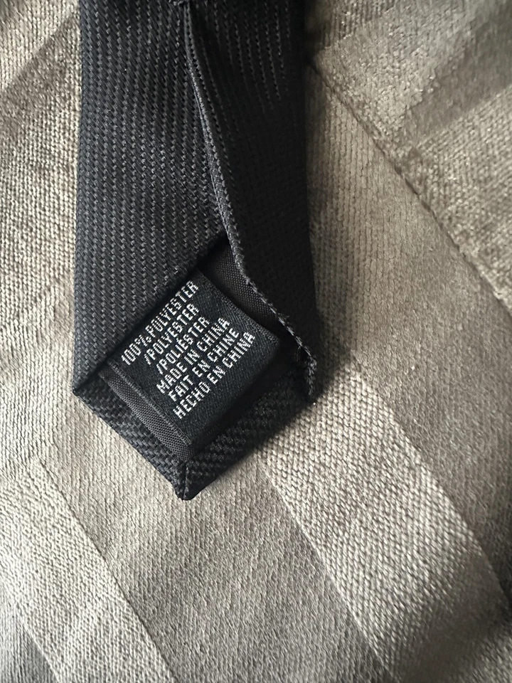 Corbata portafolio Perry Ellis para hombre talla única negra texturizada lisa formal Foto 3 de 4