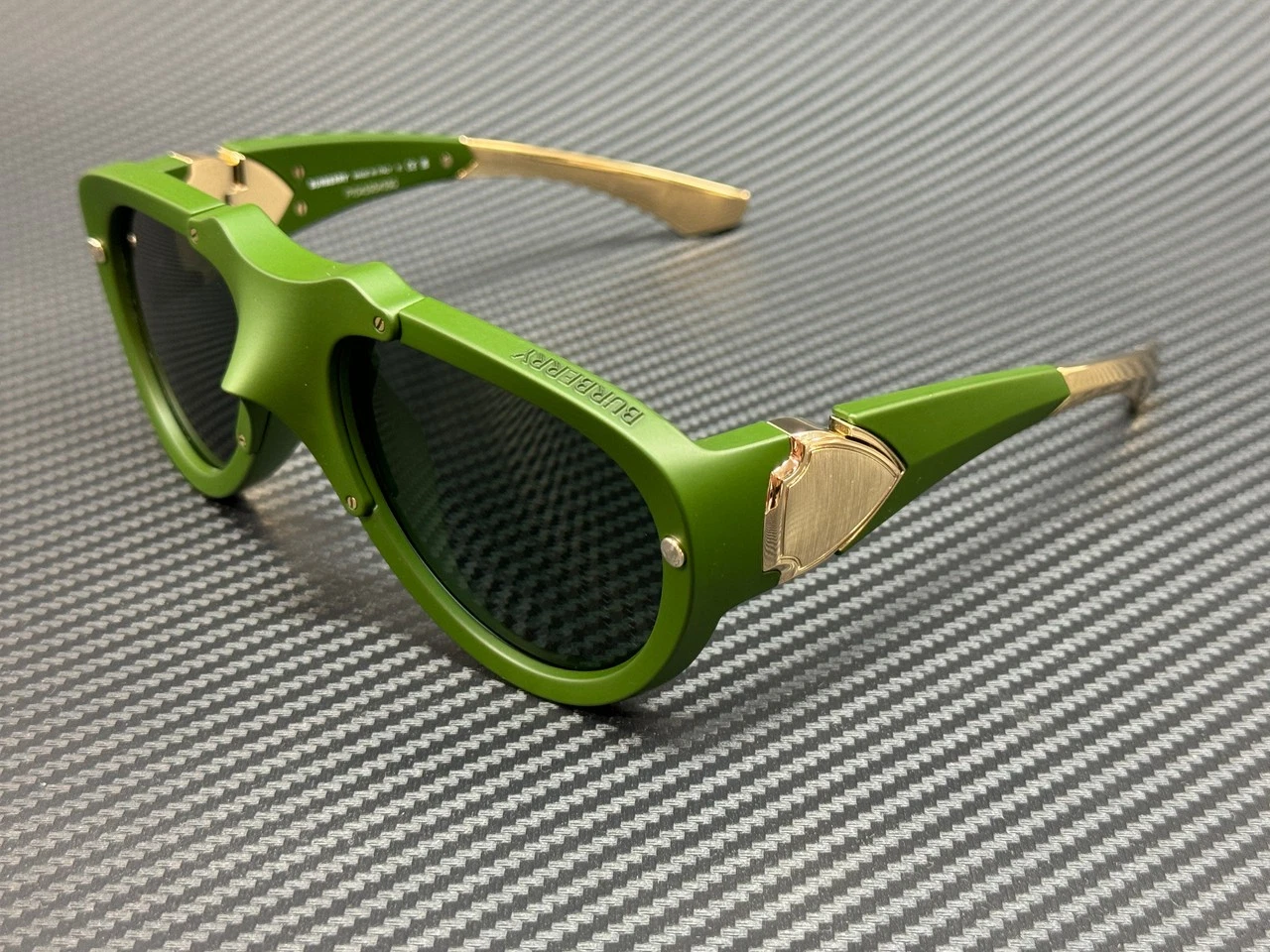 Burberry — BURBERRY BE4433U 413871 Rubber Green Dark Unisex 57 mm Sunglasses