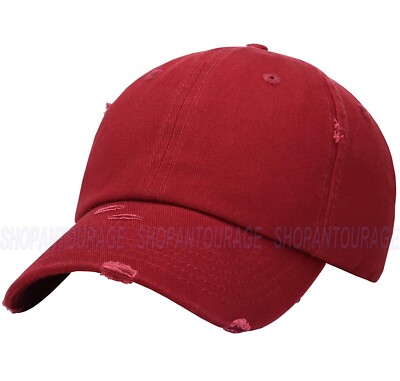 ANTOURAGE Vintage Distressed Unisex Washed Plain Cotton New Baseball Dad Hat Cap