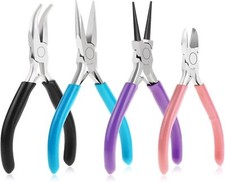 4Pcs Jewelry Pliers Tool Set Includes Needle Nose Pliers, Round Nose Pliers