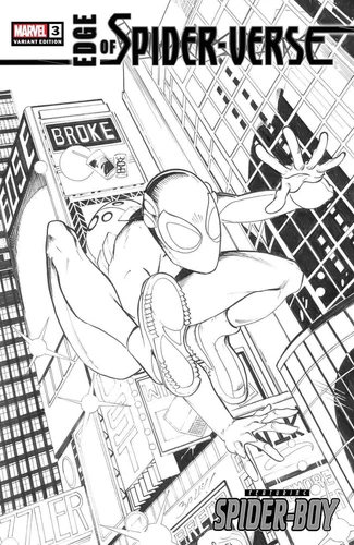 EDGE OF SPIDER-VERSE #3 (MARK BAGLEY 2ND PRINT B&W EXCLUSIVE HOMAGE VARIANT)