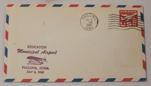 Paullina Iowa airport dedication July 6 1965 airmail
