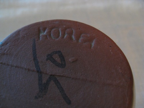 STONEWARE MINI CROCK JAR BROWN DRIP & TAN, HANDLES, NO LID, MADE IN KOREA VGC - Picture 6 of 6
