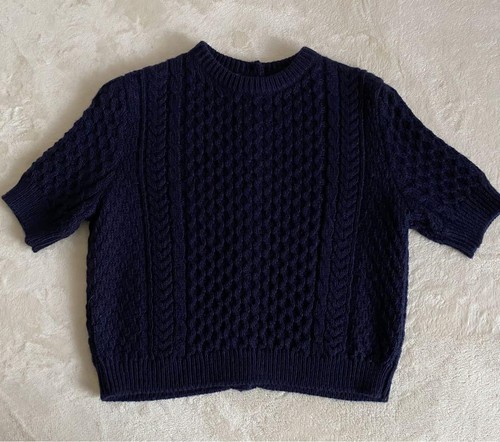 Miu Miu Cable Knit Sweater Women Size 36 Navy From Japan Authentic USED Japan - Picture 2 of 5