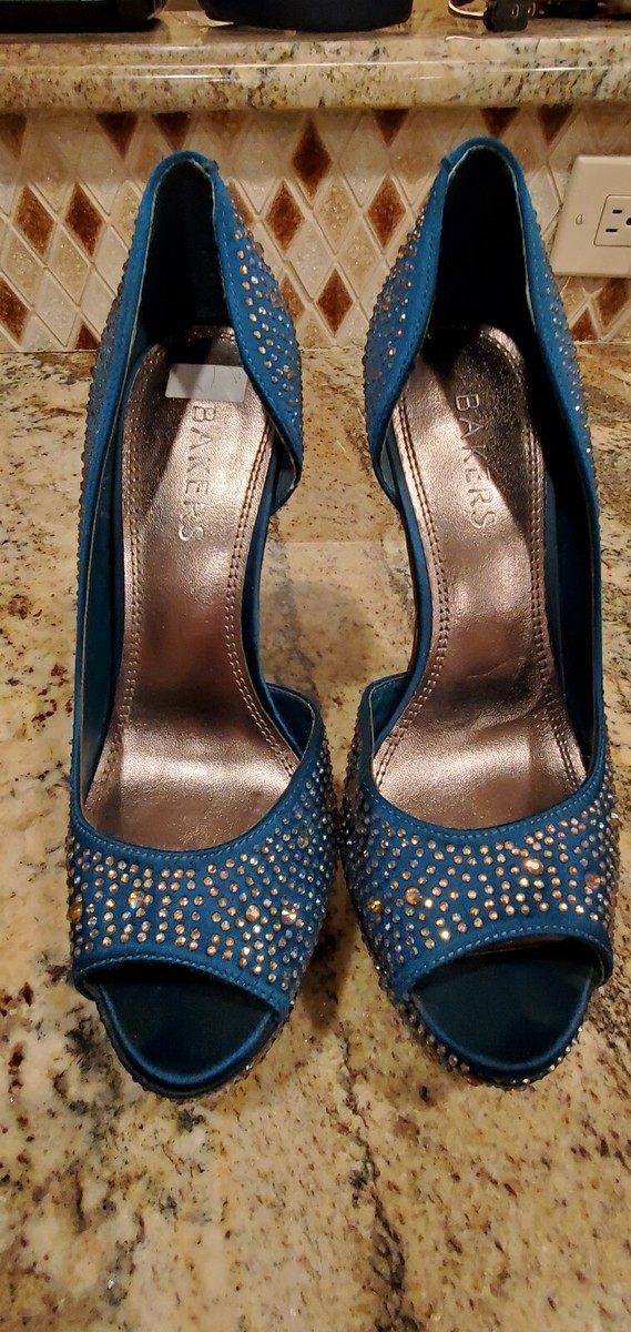 Escarpins BAKER'S CAYLEE Talons Hauts Turquoise - Taille US 7.5 Femme - Cuir - Neufs Avec Boîte