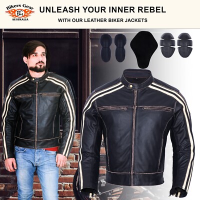 Australian Biker Gang Motorrad Jacke Rindsleder Ce Armour