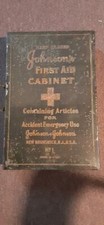 Antiguo gabinete de primeros auxilios vintage - antiguo gabinete médico Johnson & Johnson