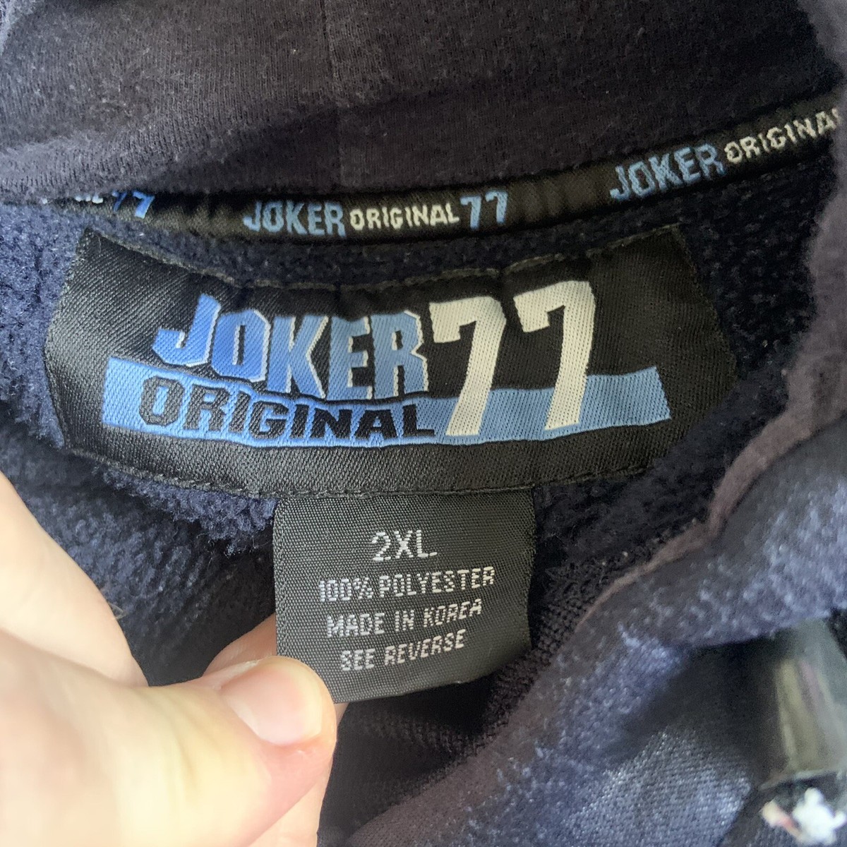 Joker Original 77 Vintage Hip Hop Hoodie Navy Blue Size 2XL | eBay