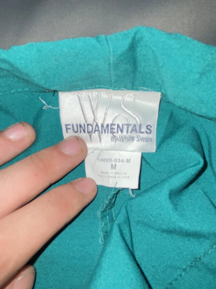 Pantalones Médicos Blancos Swan Fundamentals Verde Azulado Talla Med Cintura con Cordón Foto 3 de 4