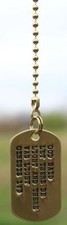 Solid Brass Military Dog Tag Light Ceiling Fan PULL CHAIN Dogtag Made In USA