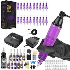 POSEIDON Tattoo Kit LJ02 Complete Kit, with Footpedal, for Beginners or Advanced