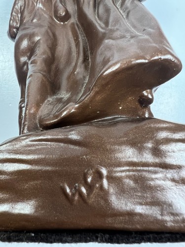 Ceramic Pioneer Woman Statue Ponca City Oklahoma Mother & Child Signed 8.5" Tall - Picture 5 of 9