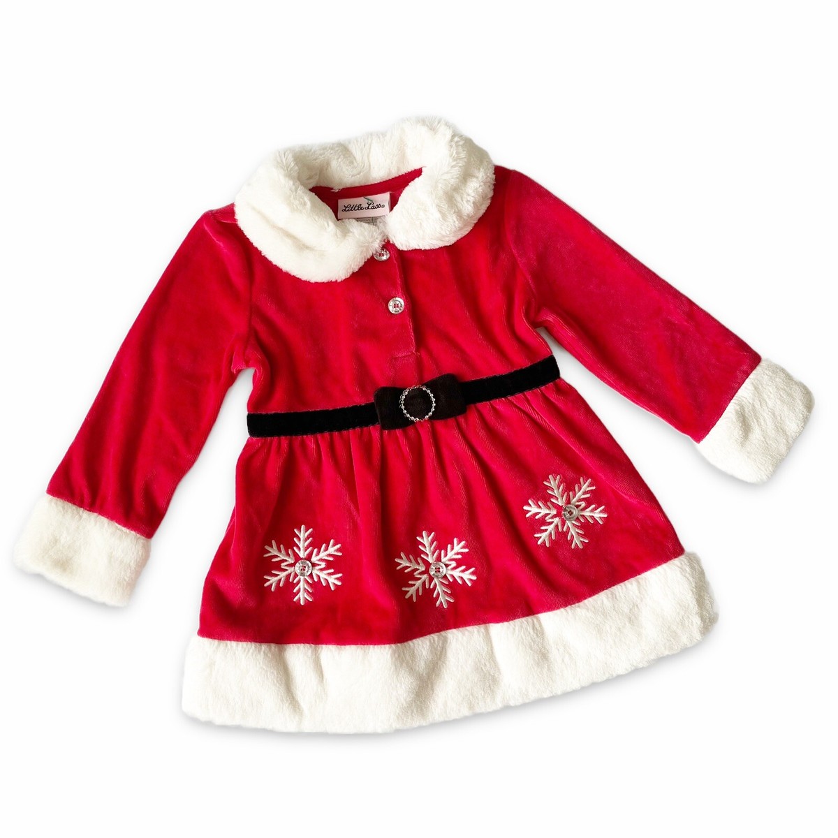 Christmas Dress Santa Claus Outfit Dress Baby 24M Red Fx Fur Trim Holiday  Dress | eBay