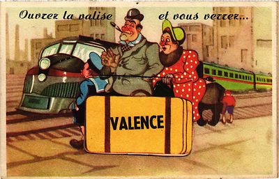Old postcard open the suitcase and you will see Valencia (404143)