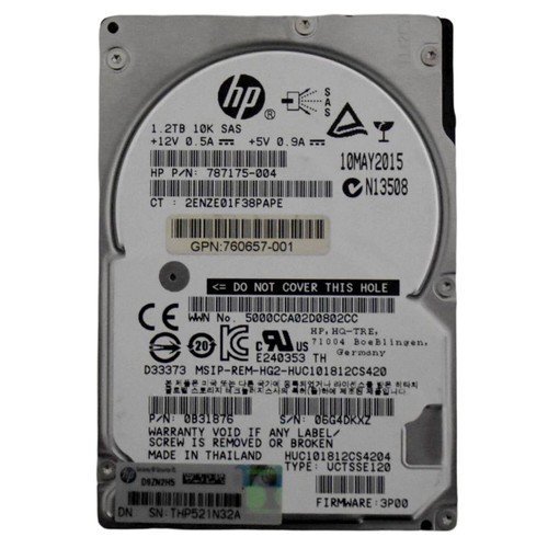 HP MLC 1.2TB 10K RPM SAS 12Gb/s SFF 2.5" Hard Drive 787175-004 0B31876 - Picture 5 of 10