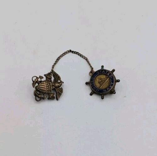 WWII NAVY STERLING SILVER Gold Filled SWEETHEART PIN USN