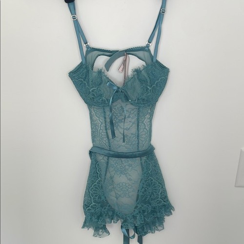 Victoria's Secret Blue Lace Chemise Lingerie - Size XS