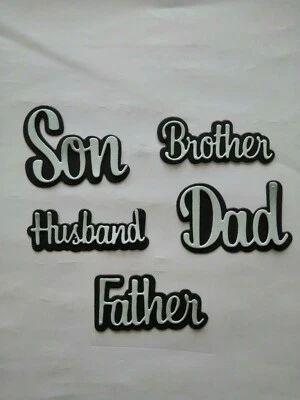 10 pce Son Dad Father Husband Brother family words cutting die set UK fast post